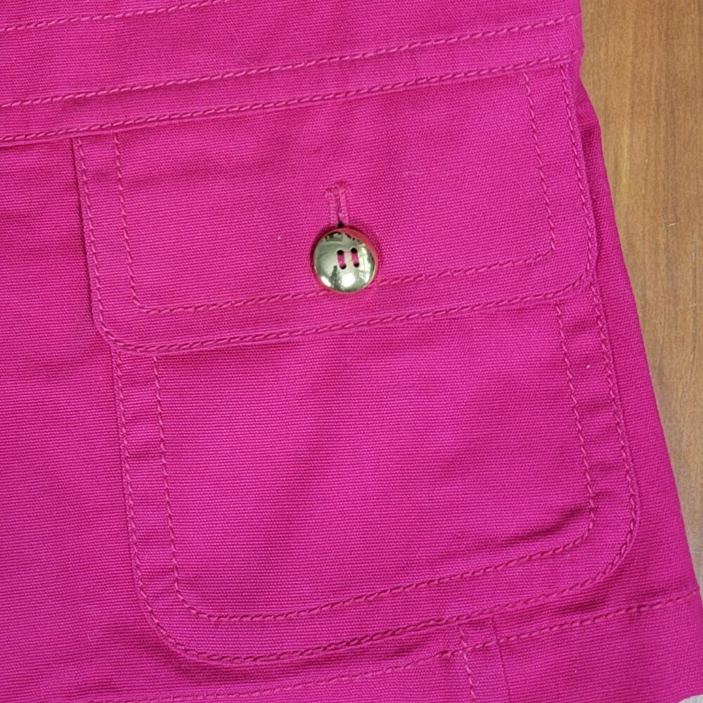Talbots Stretch Cotton Hot Pink Gold Button Jacket - 8P - Picture 12 of 15